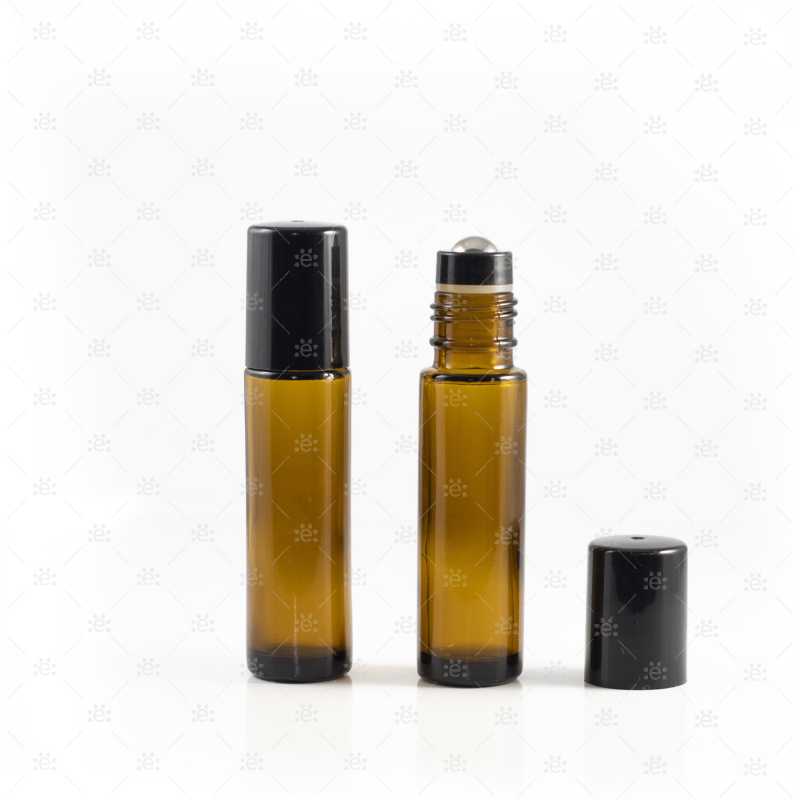 10 ml Amber Roller Fles Midnight Black (5 stuks)
