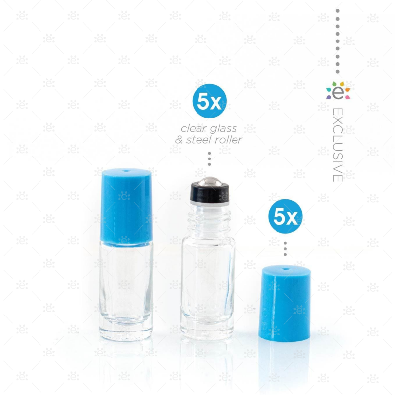 5 ml Heldere Roller Fles Astronaut Blue (5 stuks)