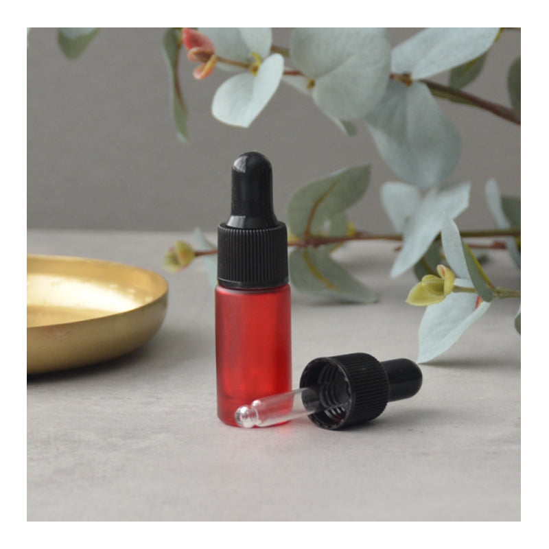 5 ml Frosted Pipet Fles Rood (per stuk)