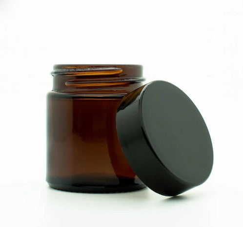 30 ml Glazen Amber Potje met Zwarte Deksel (3 stuks)