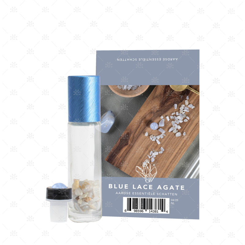 Blue Lace Agate Edelsteen Rollerfles Set - NEDERLANDS