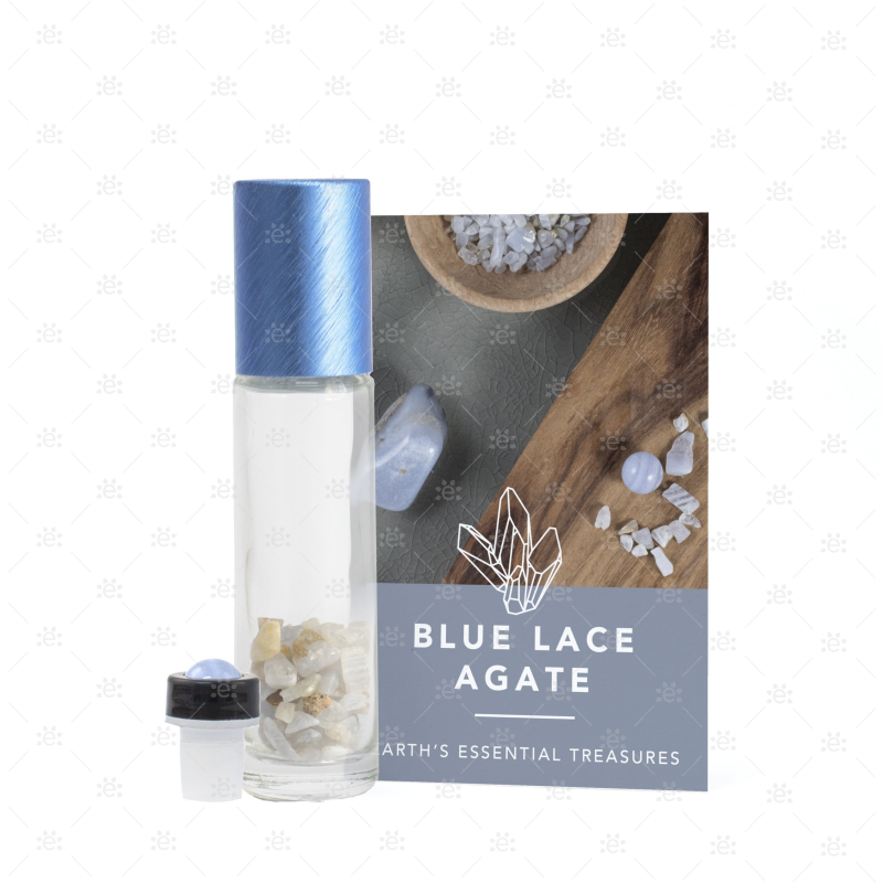 Blue Lace Agate Edelsteen Rollerfles Set - ENGELS