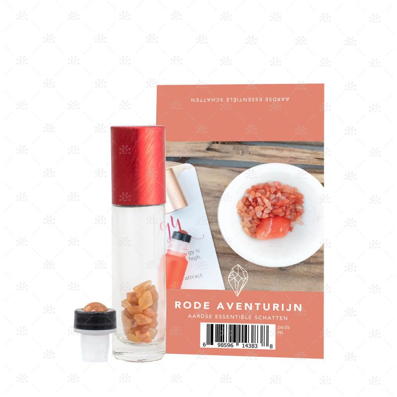 Rode Aventurijn Edelsteen Roller Fles Set - NEDERLANDS