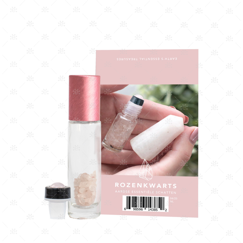 Rozenkwarts Edelsteen Roller Fles Set - NEDERLANDS
