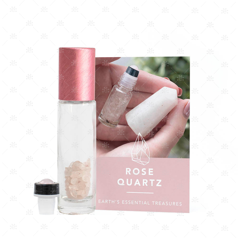Rozenkwarts Edelsteen Rollerfles Set - ENGELS